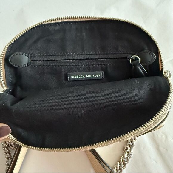 Rebecca Minkoff Beige Embossed Croc Crossbody Handbag with Silver Tone Hardware - Picture 10 of 14